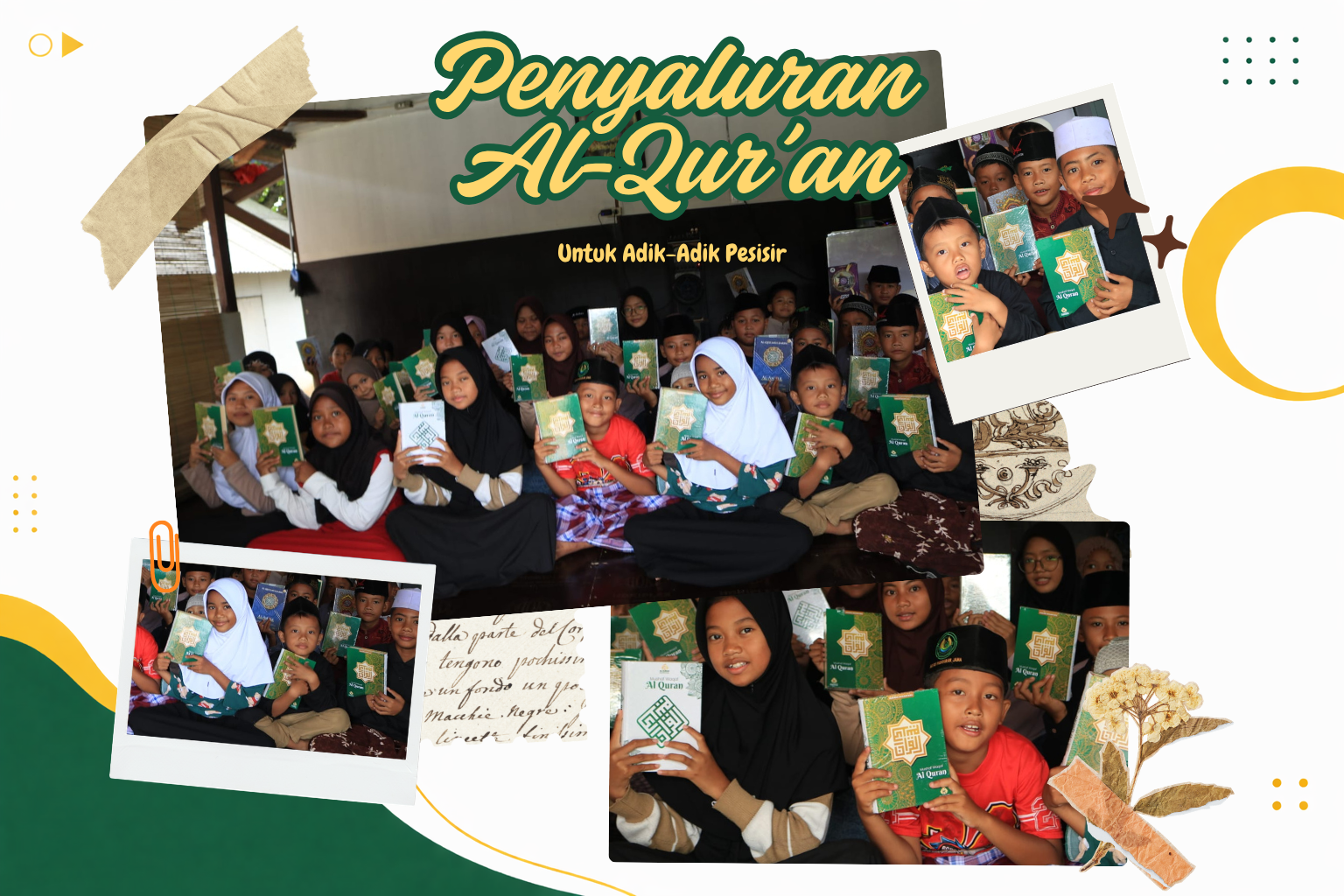 Dokumentasi penyaluran Wakaf Qur’an untuk adik-adik di pesisir – Maret 2026